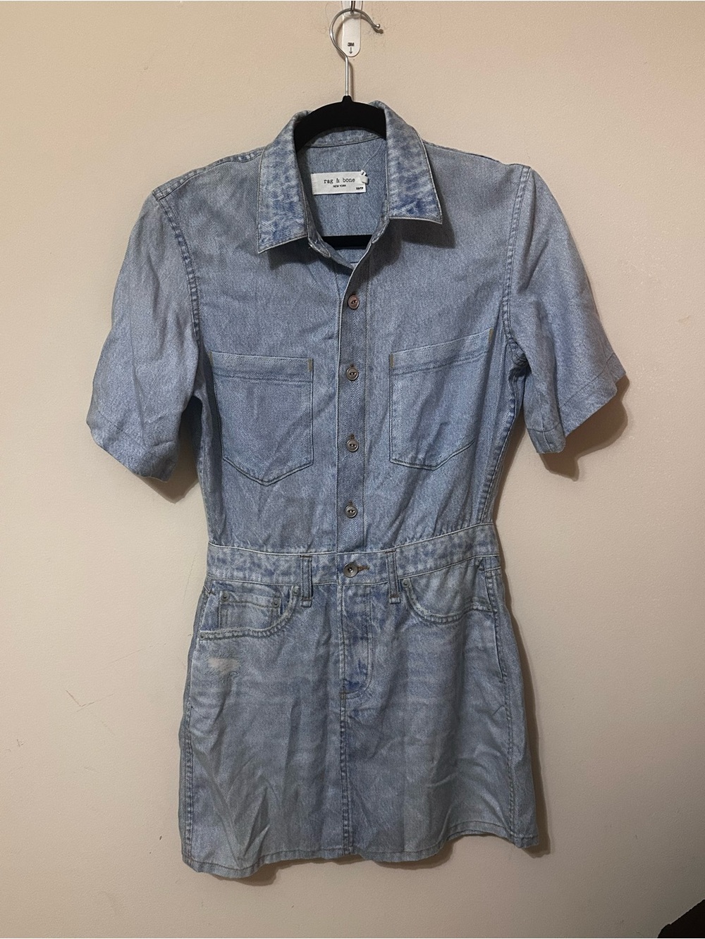 Rag & Bone Liquid Miramar Denim-Look Minidress